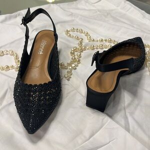 Black sparkle dress shoes.